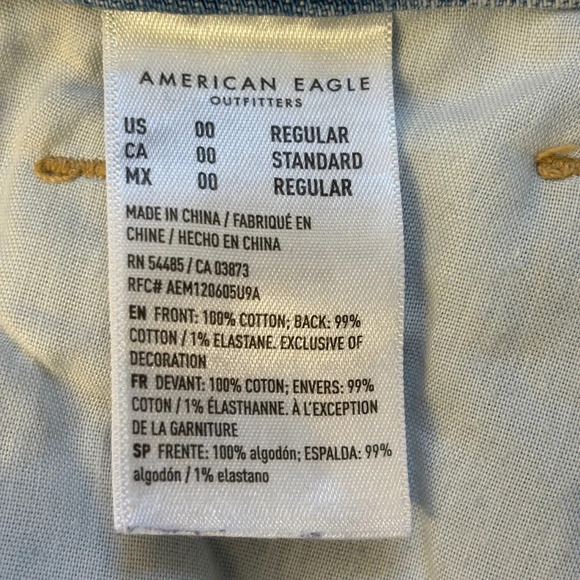 American Eagle Outfitters Mom Jeans 00 Light Wash - Picture 5 of 10